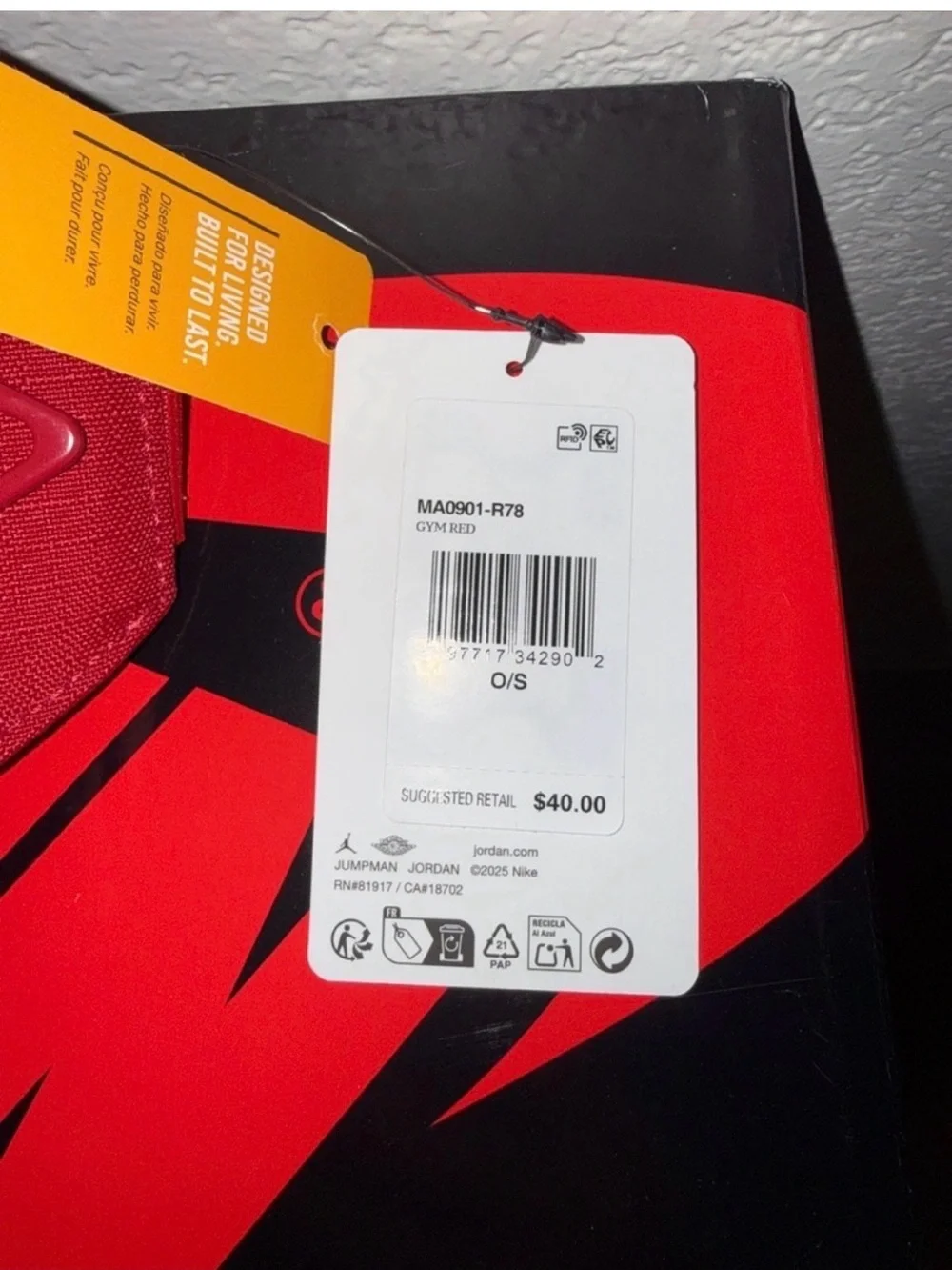 Jordan Red Waist Pack with Jumpman Badge